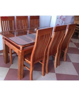 Bộ bàn ghế ăn 6 ghế gỗ xoan đào bắc