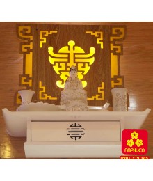 Bàn thờ treo tường gỗ Sồi pu trắng ( Bao lắp )