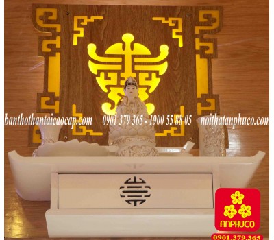 Bàn thờ treo tường gỗ Sồi pu trắng ( Bao lắp )