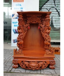 Mẫu bàn thờ thần gỗ Gõ đỏ rồng phượng 
