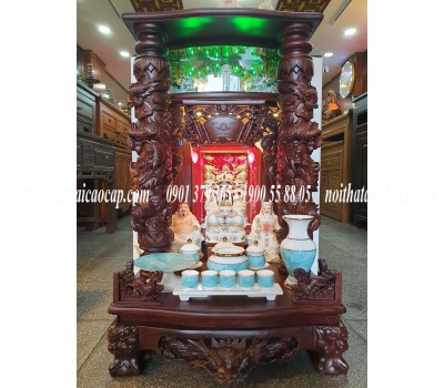 Mẫu bàn thờ Thần tài gỗ Cẩm Lai việt